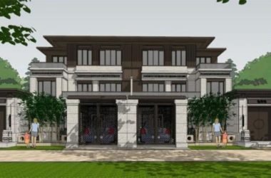 SketchUp Villa Model: Modern New Asian Style Row House-BIM WORLD