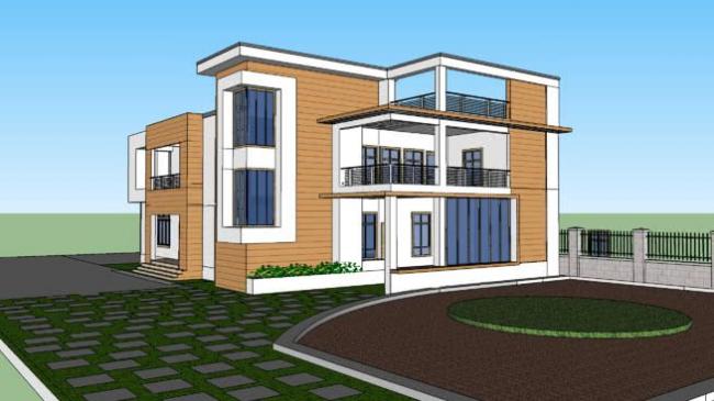 Modern Solo Villa Design | SketchUp Model Preview