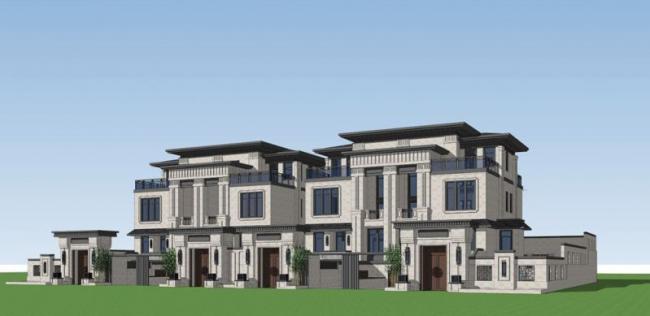 SketchUp Model of a Chinese-Style Row Villa