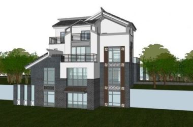 Solo Villa SketchUp Model | Modern Chinese Style Design-BIM WORLD