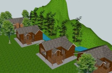 Modern Sloping Wooden Villa Model in SketchUp-BIM WORLD