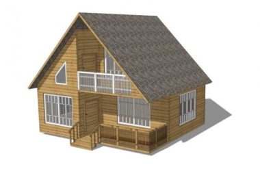SketchUp Villa Model: Classic Sloped Roof Wooden House with Anti-Corrosion Features-BIM WORLD