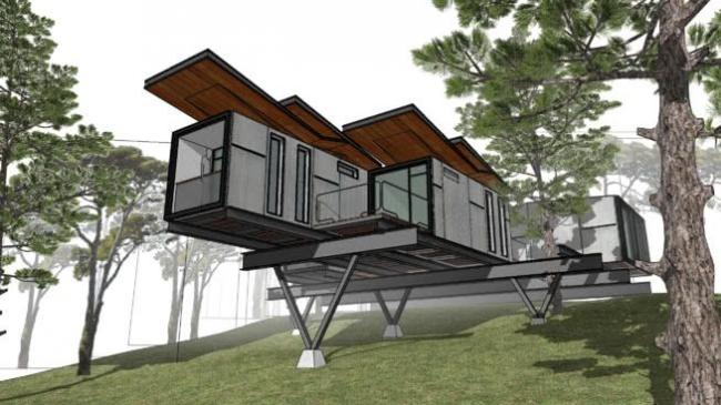 Modern Container Villa Design | SketchUp Residential Model