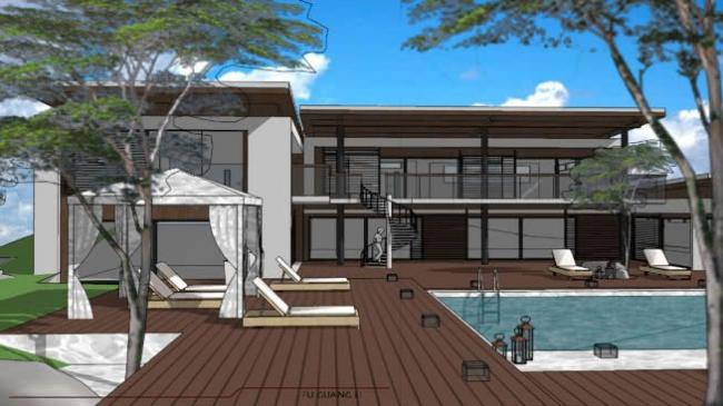 Modern Solo Villa SketchUp Model
