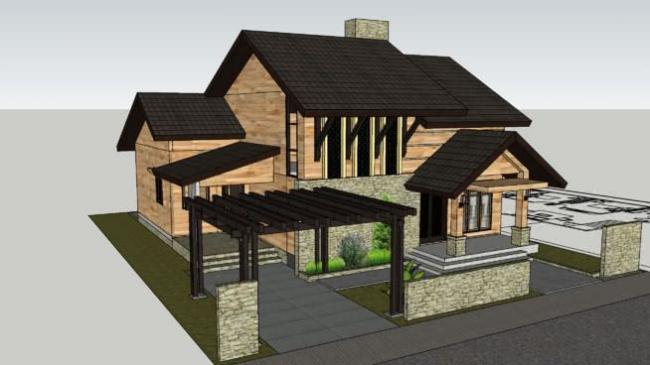 Classical Style Single-Family Villa Model in SketchUp
