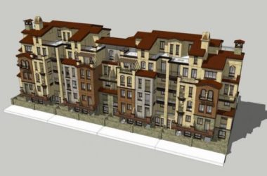 SketchUp Villa Models: Stacked Multi-Story Western Homes in Spanish and Classical Styles-BIM WORLD