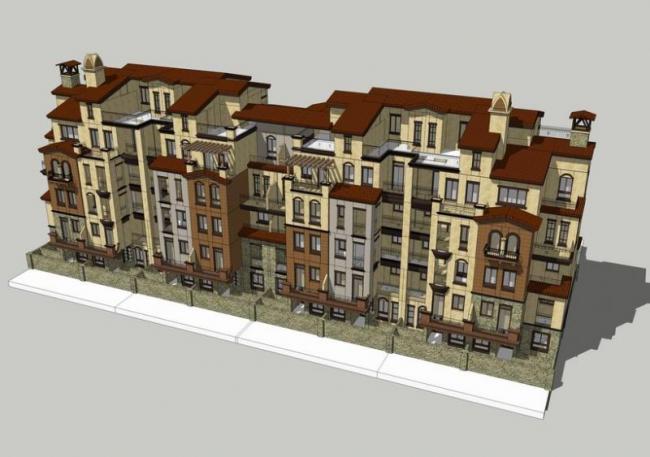 SketchUp Villa Models: Stacked Multi-Story Western Homes in Spanish and Classical Styles