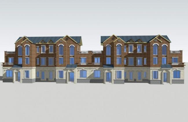 SketchUp Model of a British Classical Style Row Villa