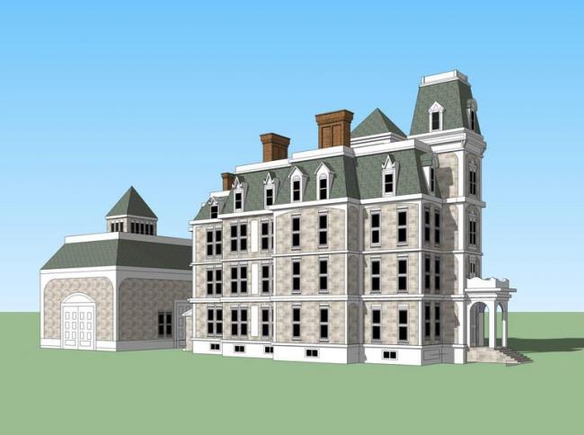 SketchUp Villa Models: Stacked Villas in European Classical and Victorian Styles