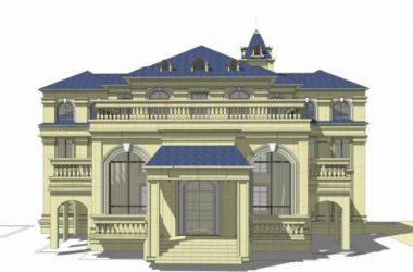 SketchUp Villa Model: Multi-Row Stacked European Classical Design-BIM WORLD