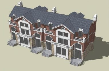 British Classical Style Row Villa Model in SketchUp-BIM WORLD