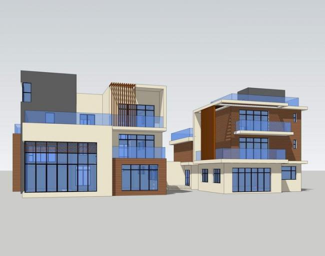 Modern Solo Villa Model in SketchUp