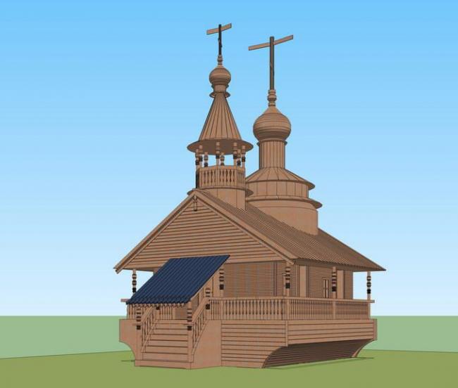 SketchUp Villa Model: Classic American Wooden Solo Villa Design