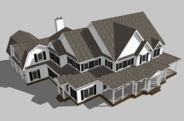 American-Style Solo Villa SketchUp Model-BIM WORLD