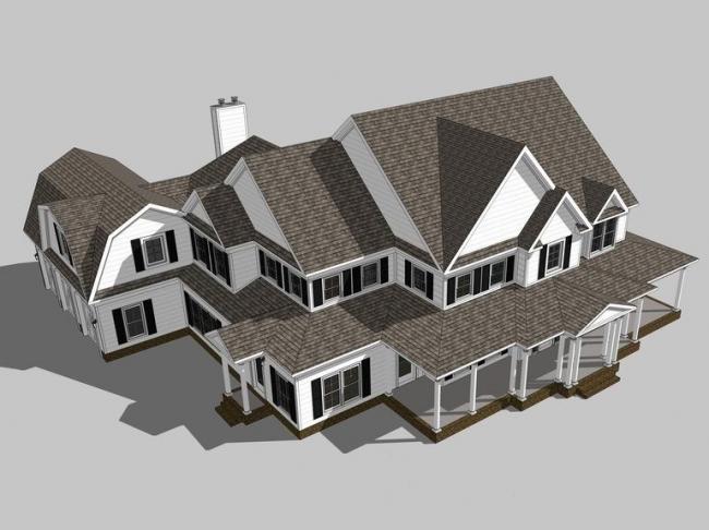American-Style Solo Villa SketchUp Model
