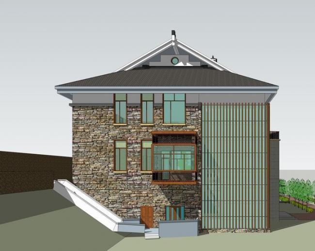SketchUp Villa Model: Traditional Chinese Rural and Solo Villa Designs