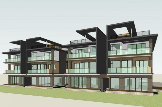 Modern Twin Villa Design | SketchUp 3D Model