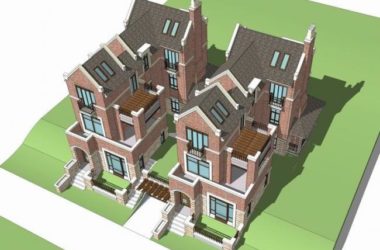 SketchUp Twin Villa Model | British Classical Style Design-BIM WORLD