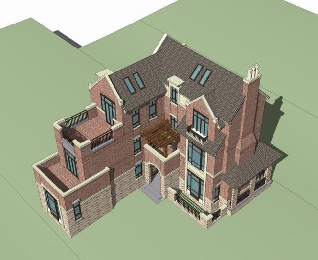 Villa Designs in SketchUp: L-Shaped, Stacked, English, and Classical Styles