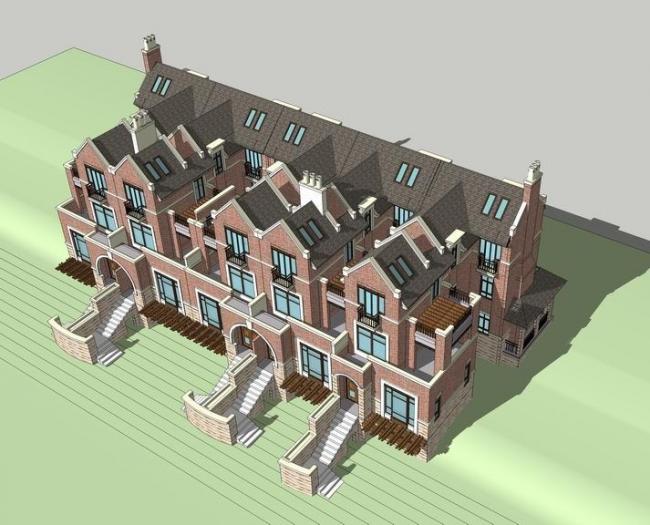 SketchUp Villa Models: British and Classical Row House Designs