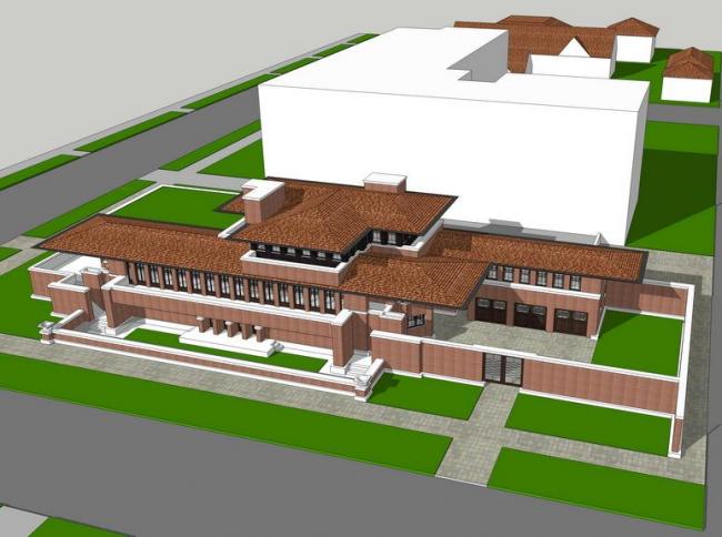SketchUp Model of the Wright Robin Villa in Classic Architectural Style