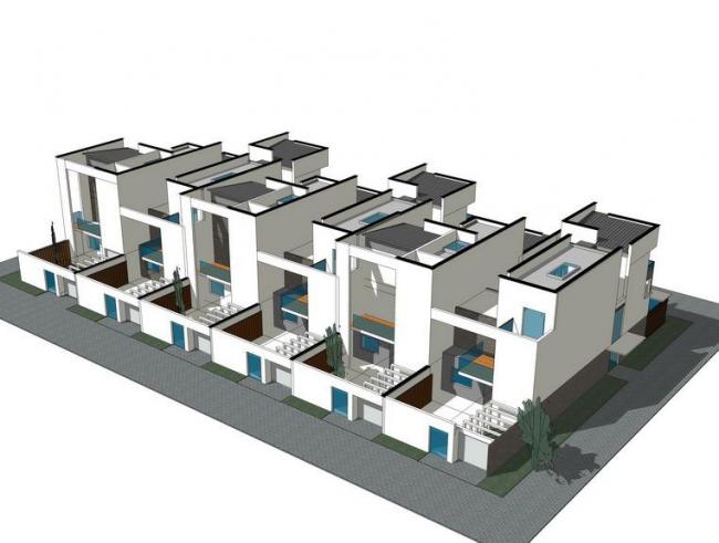 SketchUp Villa Model | Modern Chinese-Style Row Houses