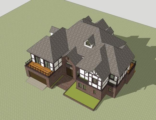 Classical French-Style Solo Villa Model in SketchUp