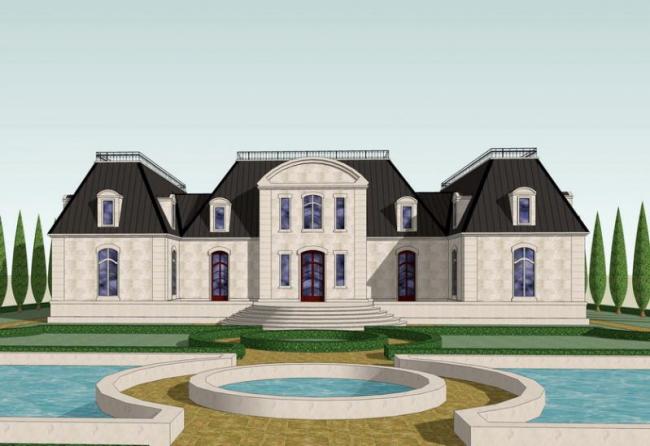 Classical French-Style Villa Model in SketchUp – Elegant Solo Residence