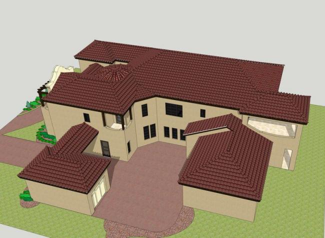 SketchUp Villa Model: Spanish and Classical Solo Villa Design