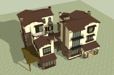 SketchUp Villa Models: Stacked, Spanish, and Classical Styles-BIM WORLD