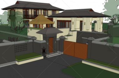 SketchUp Villa Model: Solo Villa by Vanke in Elegant Chinese Style-BIM WORLD
