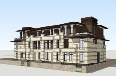 French Classical Style Row Villa Model in SketchUp-BIM WORLD