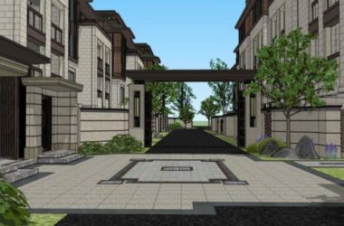 Neoclassical Row Villa Design in SketchUp Model-BIM WORLD