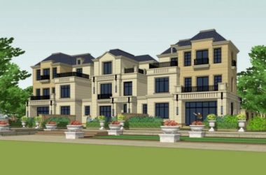 SketchUp Villa Model: French Classical Style Row Villas-BIM WORLD