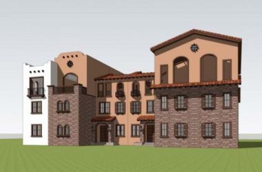 SketchUp Villa Models: Multi-Row Villas in Spanish and Classical Styles-BIM WORLD