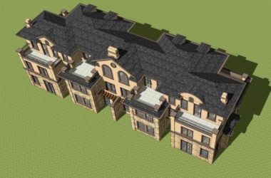 SketchUp Villa Model | French Classical Row Villa Design-BIM WORLD