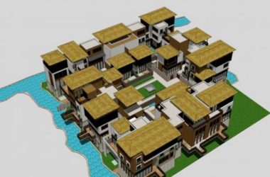Southeast Asian Style Multi-Row Villa SketchUp Model-BIM WORLD
