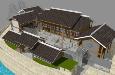 SketchUp Multi-Story Chinese-Style Villa Farmhouse Model for Homestay-BIM WORLD