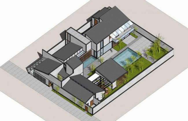 SketchUp Villa Model | Modern Chinese-Style Solo Villa