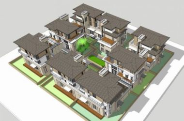 SketchUp Villa Model: Classic European French Row Villa Design-BIM WORLD