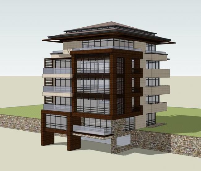Multi-Story Modern Chinese-Style Villa SketchUp Model