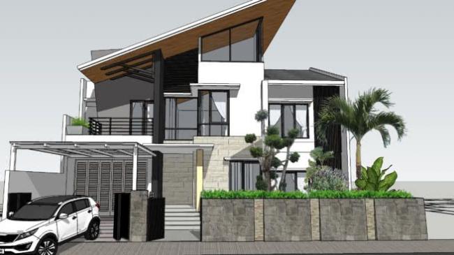 Modern Solo Villa Design in SketchUp Model
