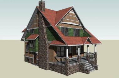 SketchUp Villa Model: Classic Solo Cottage Design-BIM WORLD