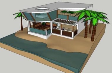 Modern Seaside Villa SketchUp Model | Contemporary Solo Residence-BIM WORLD