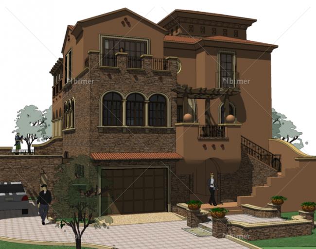 Spanish-Style Classical Villa Model in Spring Bay | SketchUp Solo Design