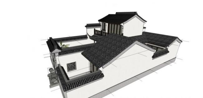 Chinese Style Solo Villa SketchUp Model