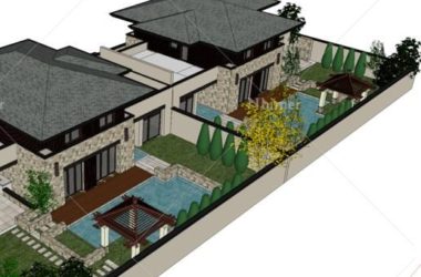 Classical Single-Family Villa Model in Vanke County West | SketchUp Design-BIM WORLD