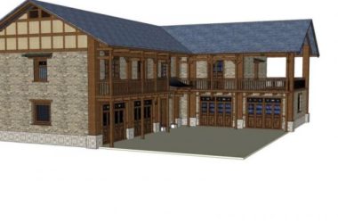 Modern Chinese-Style Solo Villa SketchUp Model-BIM WORLD