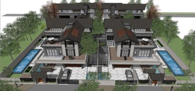 SketchUp Villa Design | Chinese-Style Row Houses