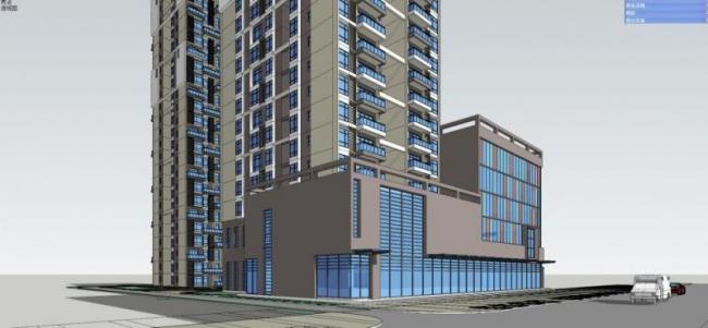 Modern High-Rise Residential Villa with Ground Floor Commercial Space in SketchUp